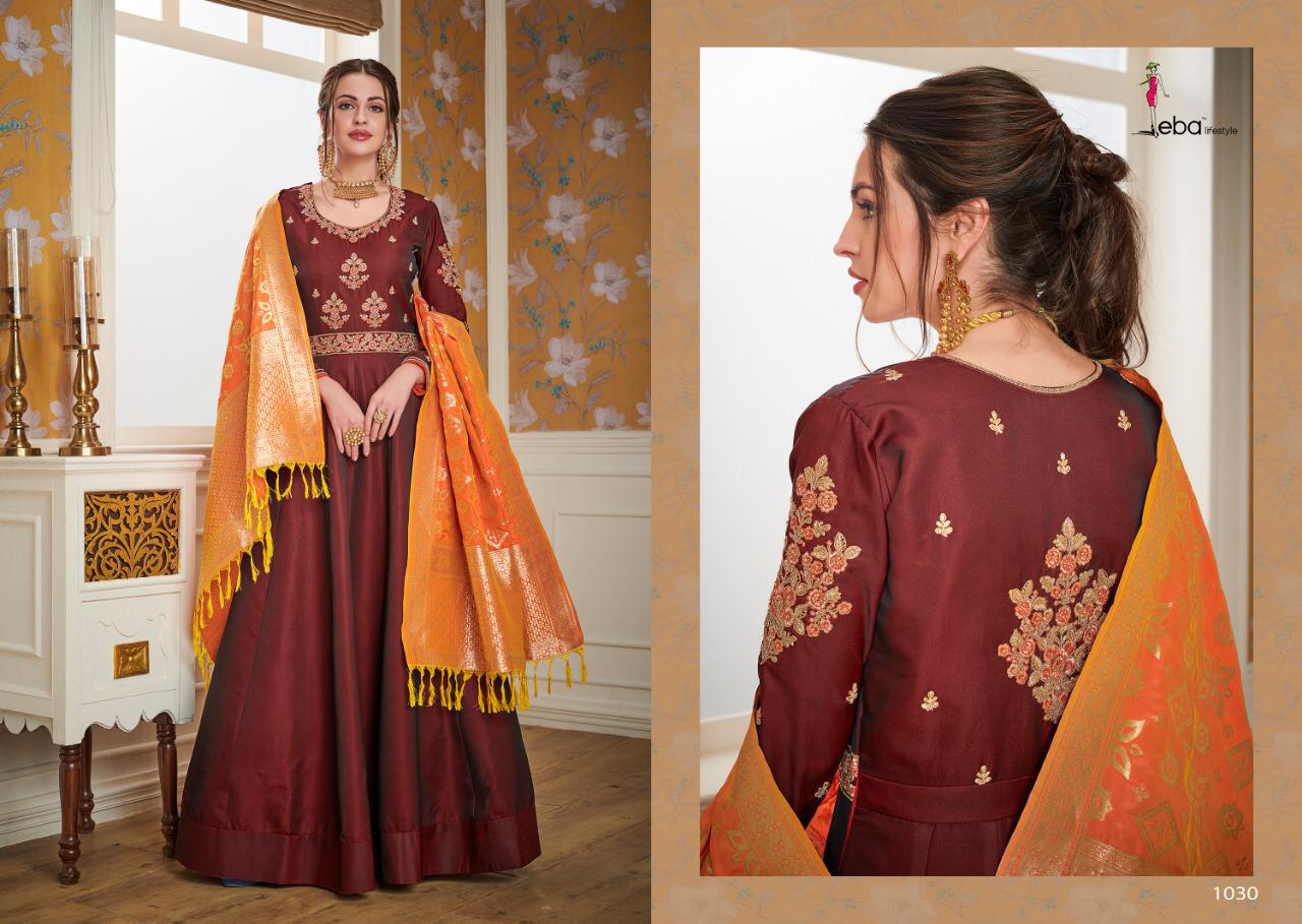 Banaras Vol 2 By Eba Lifestyle Readymade Gown With Dupatta Collection Banaras Vol 2 By Eba Lifestyle Readymade Gown With Dupatta Collection